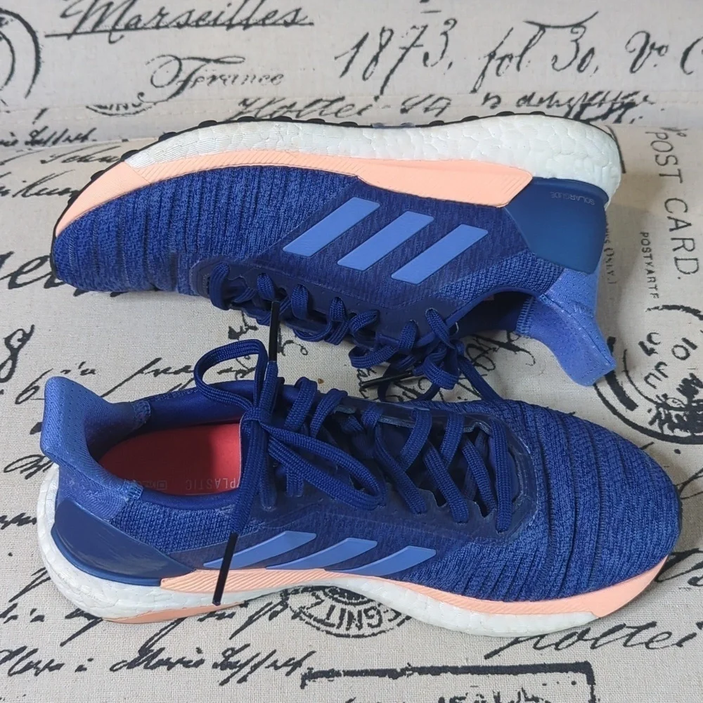Adidas Originals Solar Glide Running Training Shoes Sneakers Blue Women's 6.5